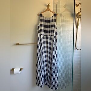 Millennial (early 2000s) vintage Blue and White Checkered maxi Dress